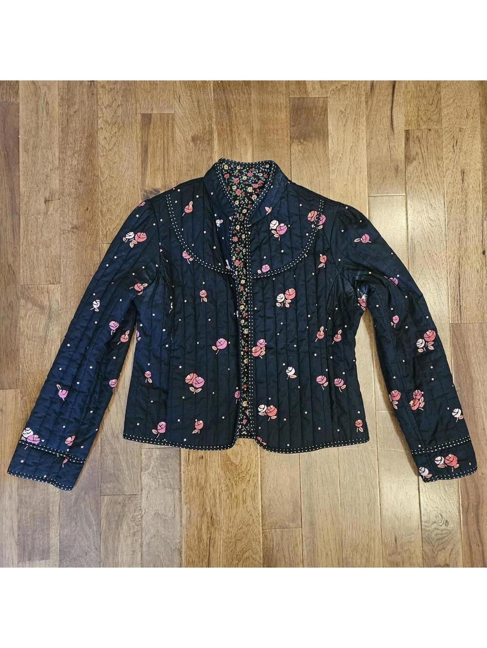 Vintage 100% Cotton Quilted Navy Jacket - Picture 5 of 7